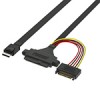 Oculink SFF-8611轉(zhuǎn)SFF-8639+15P SATA 帶耳朵 服務(wù)器陣列卡數(shù)據(jù)線